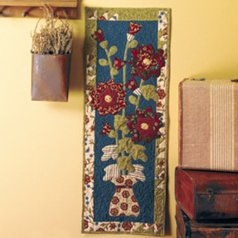 Leisure Arts Vintage Blooms Hollyhock Vase Wall Hanging Quilt ePattern