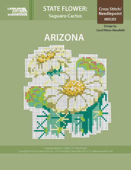 Leisure Arts Arizona Saguaro Cactus Bloom Cross Stitch ePattern
