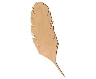 Essentials By Leisure Arts Wood Shape Flat Feather 24pc