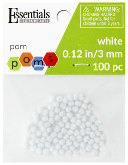 Essentials By Leisure Arts Pom Pom 3mm White 100pc