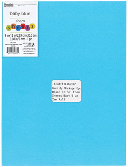 Essentials By Leisure Arts Foam Sheet 9"x 12" 2mm Baby Blue 15pc