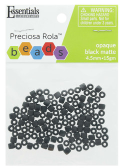 Essentials By Leisure Arts Bead Preciosa Rola 4.5mm Opaque Black Matte 15gm