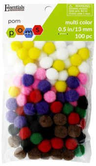 Essentials by Leisure Arts Yarn Pom Poms - Assorted Jewel - 1 to 1.5 - 20  piece pom poms arts and crafts - gray pompoms for crafts - craft pom poms -  puff balls for crafts