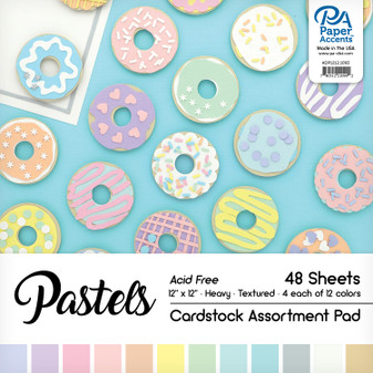 Paper Accents Cardstock Pad 12"x 12" Pastel Assortment 48pc