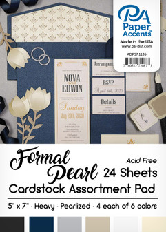 Paper Accents Cardstock Pad 5"x 7" Formal Pearlized Assortment 24pc