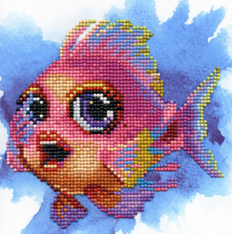 Diamond Art Kit 8"x 8" Beginner Flirty Fish