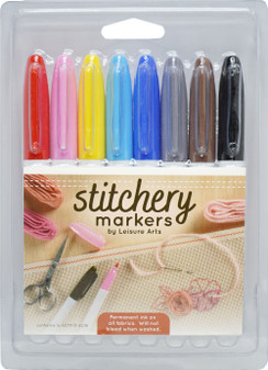 Leisure Arts Stitchery Fabric Marker Set 8pc