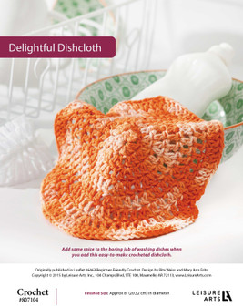 Leisure Arts Beginner Friendly Crochet Delightful Dishcloth ePattern