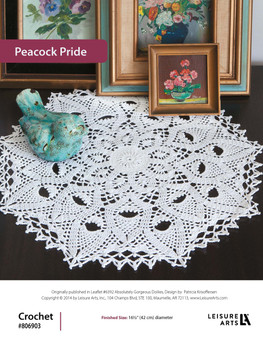 Leisure Arts Absolutely Gorgeous Doilies Peacock Pride Crochet ePattern