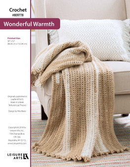 Leisure Arts Make in a Weekend Textured Lap Throws Wonderful Warmth Crochet ePattern