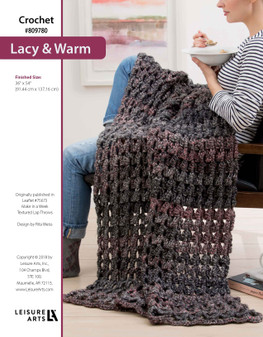 Leisure Arts Make in a Weekend Textured Lap Throws Lacy & Warm Crochet ePattern