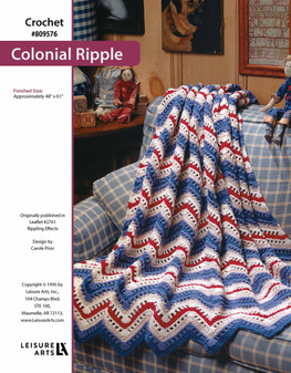 Leisure Arts Rippling Effects Colonial Ripple Afghan Crochet ePattern