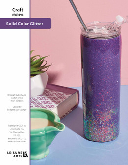 Leisure Arts Resin Tumbler Designs Solid Color Glitter ePattern