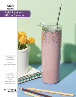 Leisure Arts Resin Tumbler Designs Solid Paint With Glitter Cascade ePattern