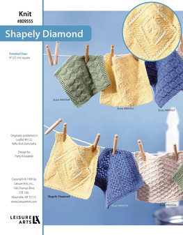 Leisure Arts Nifty Knit Dishcloth Shapely Diamond ePattern