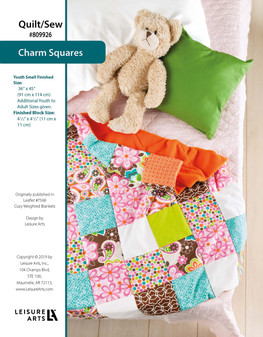 Leisure Arts Cozy Weighted Blanket Charm Squares Quilting & Sewing ePattern