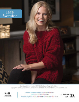 Leisure Arts Knit Cardigans Lace Sweater ePattern