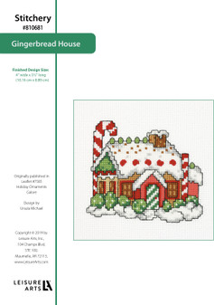 Leisure Arts Holiday Ornaments Galore Gingerbread House Cross Stitch ePattern