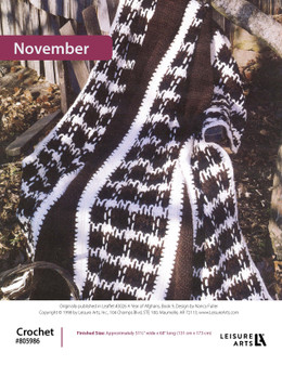 Leisure Arts A Year of Afghans Book 9 November Crochet ePattern
