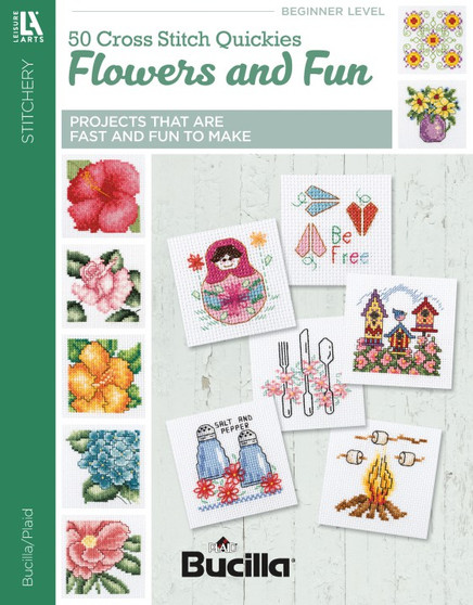 Leisure Arts Books 50 Cross Stitch Quickies Flowers & Fun eBook