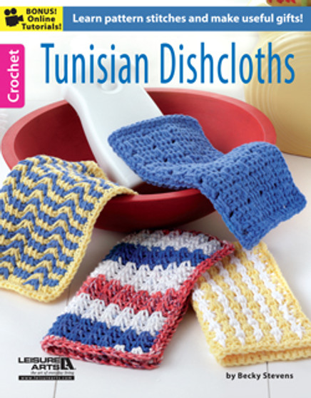 Leisure Arts Tunisian Dishcloths Crochet Book