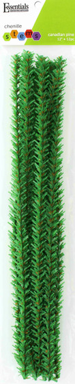 Essentials By Leisure Arts Chenille 12" Stem Canadian Pine 12pc