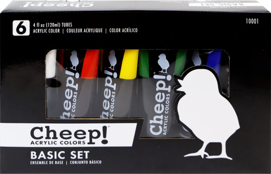 Cheep! Acrylic Paint Set 4oz Basic 6 Color