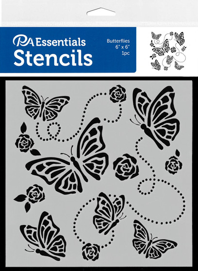 PA Essentials Stencil 6"x 6" Butterflies