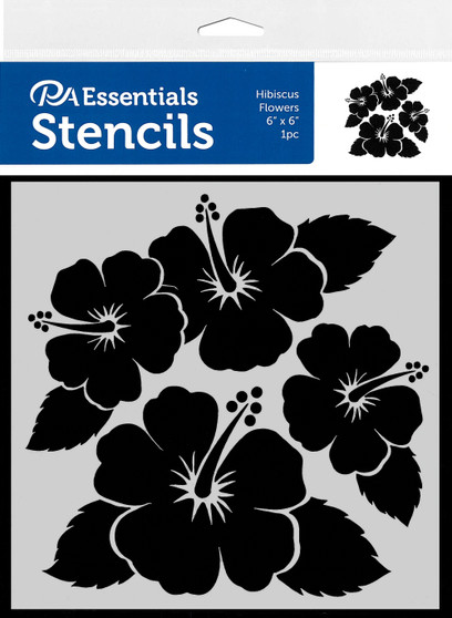 PA Essentials Stencil 6"x 6" Hibiscus Flowers