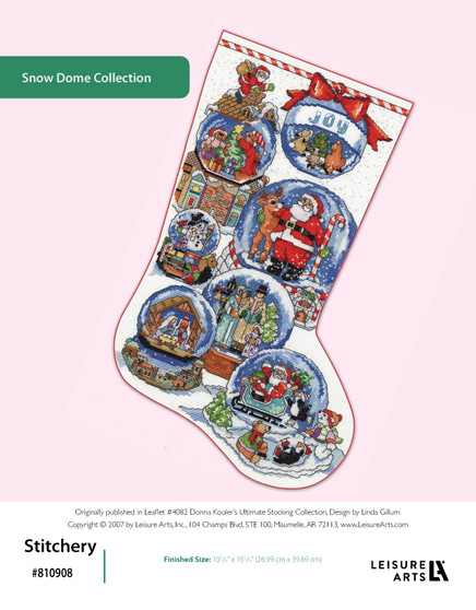 Leisure Arts Donna Kooler's Ultimate Stocking Collection Snow Dome Collection Cross Stitch ePattern