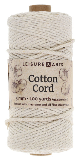 EBL Cotton Cord 3mm Natural 100yd