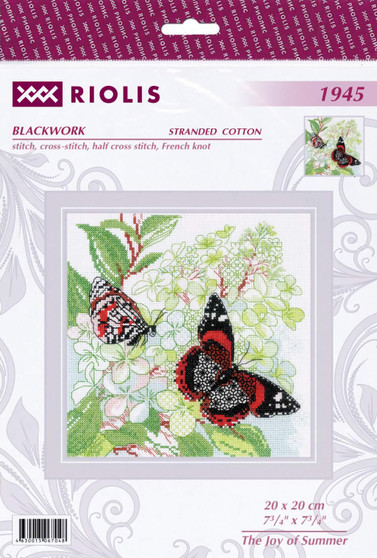 Riolis Cross Stitch Kit Blackwork Joy of Summer