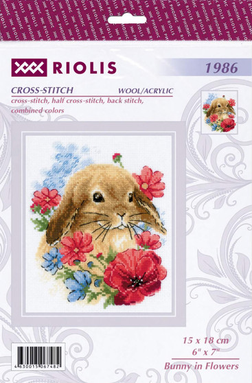 Riolis Cross Stitch Kit Bunny In Flowers