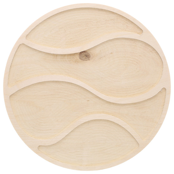 Leisure Arts Welled Wood Surface Circle With Wave 10"x 10"