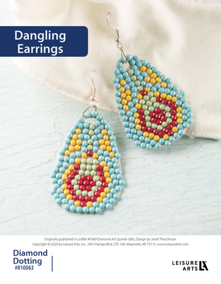 Diamond Art By Leisure Arts Sparkle Gifts Dangling Earrings ePattern