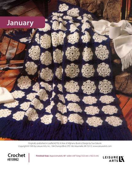 Leisure Arts A Year Of Afghans Book 6 January ePattern
