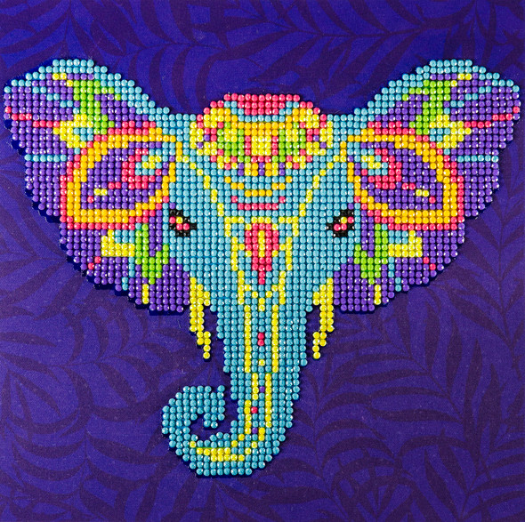 Diamond Art Kit 8"x 8" Beginner Elephant