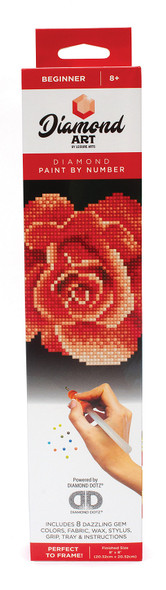 Diamond Art Kit 8"x 8" Beginner Red Rose