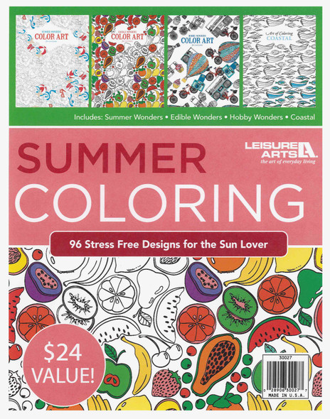 Leisure Arts Summer Coloring Book Bundle