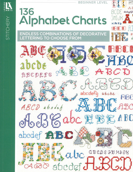 Leisure Arts Cross Stitch 136 Alphabet Charts Book