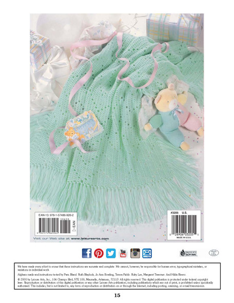 Leisure Arts Snuggle-Up Baby Afghans Crochet Book