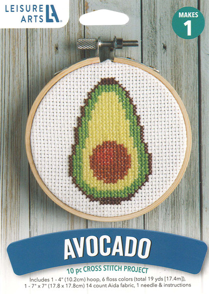 Leisure Arts Kit Cross Stitch 4" Avocado