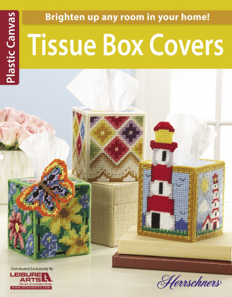 Leisure Arts Tissue Box Covers Plastic Canvas Book