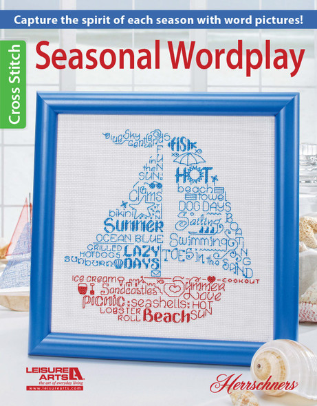 Leisure Arts Seasonal Wordplay Cross Stitch Book