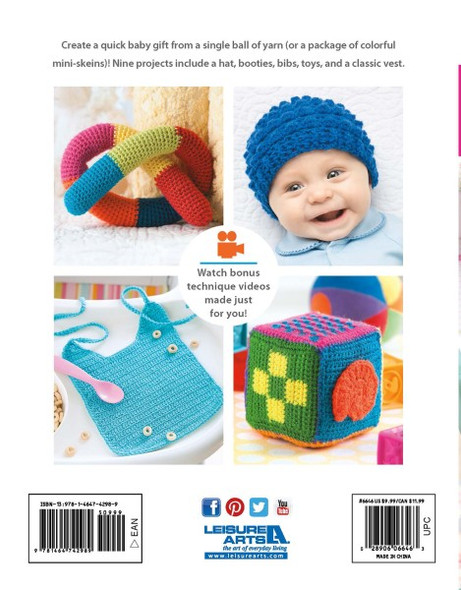 Leisure Arts One Skein Baby Projects Crochet Book