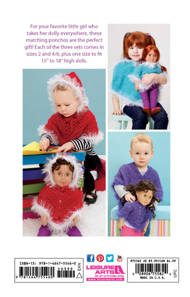 Leisure Arts Wraps For Dolly & Me Crochet Book