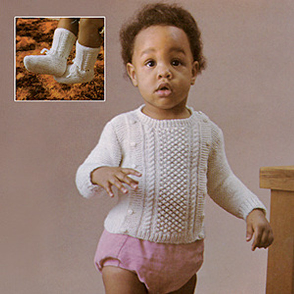 ePattern Side-Button Sweater & Booties