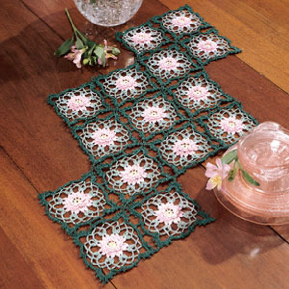 Leisure Arts Tabletop Flowers Table Runner Crochet ePattern