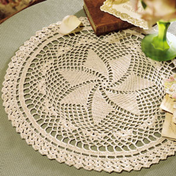 Leisure Arts Picturesque Pinwheel Doily Crochet ePattern