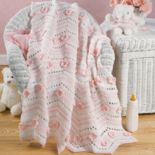 Leisure Arts Budding Beauty Baby Afghan Crochet ePattern